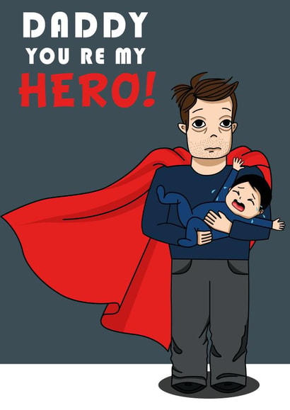 Daddy you re my Hero, Birthday Card from Son created by Alina Gordeiko