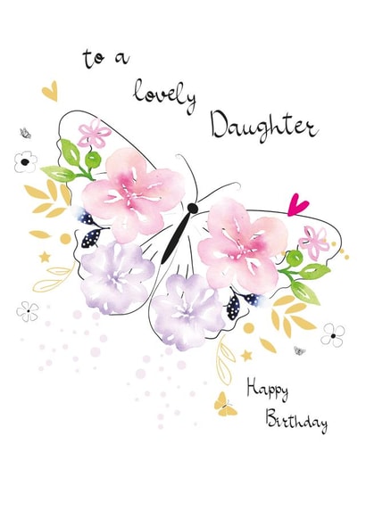 Daughter Floral Butterfly Birthday Card created by SABIVO Design by Sabina