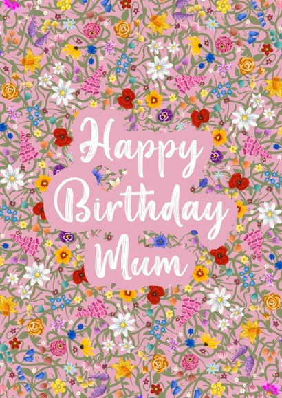 Happy Birthday Mum, wildflower design created by Jen James