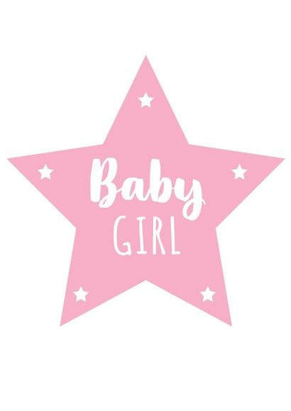 Baby Girl Pink Stars Card created by Hello Fridays Studio