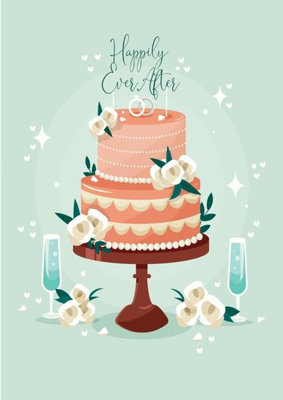 Happily Ever After Wedding Cake Card created by Creationery
