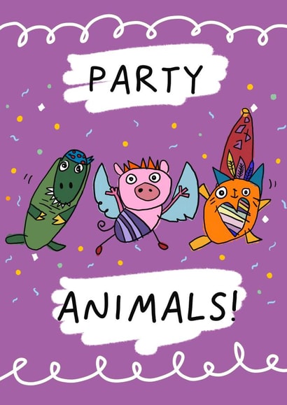 Party Animals Kids Birthday Card created by Love Little Lill