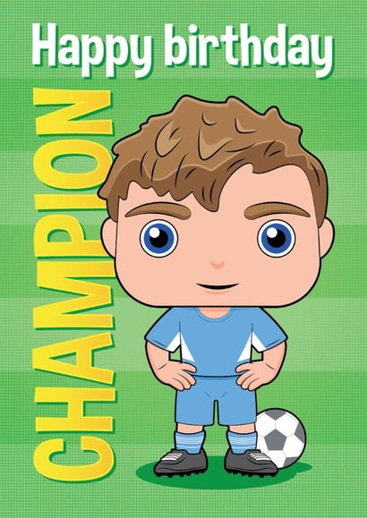 Modern Man City football birthday card for boys created by essjay