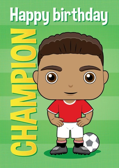 Cute Manchester Utd football birthday card for boys created by essjay