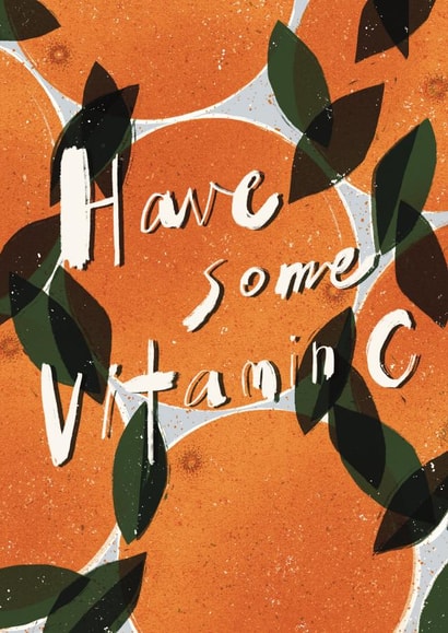 Oranges Vitamin C get well soon Card created by Yan Yu Lee