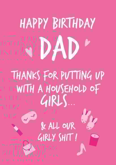 Dad of girls Birthday Card created by Fifi Designs