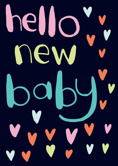 stylish hello new baby card created by Jo Brown