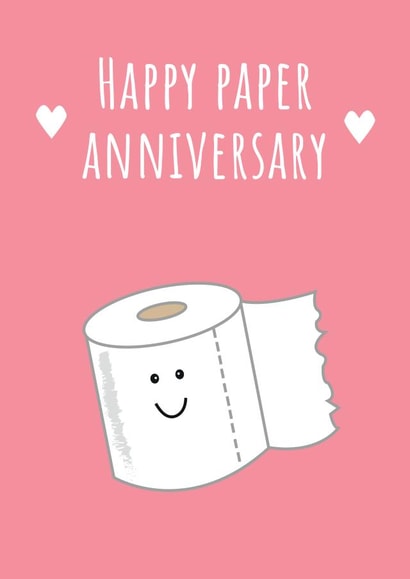 Funny 1 Year Anniversary Card - Toilet Paper - Happy Paper Anniversary created by @Laura Lonsdale Designs