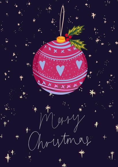 Starry Night - Gorgeous - Festive Bauble - Festive - Night Sky - Pretty Decoration - Christmas Card created by Charlotte Nicholson Design