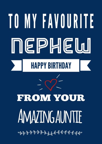 Favourite Nephew from Your Amazing Auntie created by Kerrylovescards