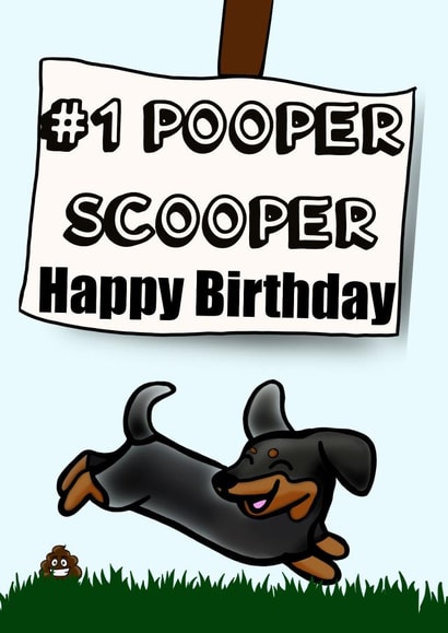 Sausage dog pooper scooper birthday card created by Make It by G