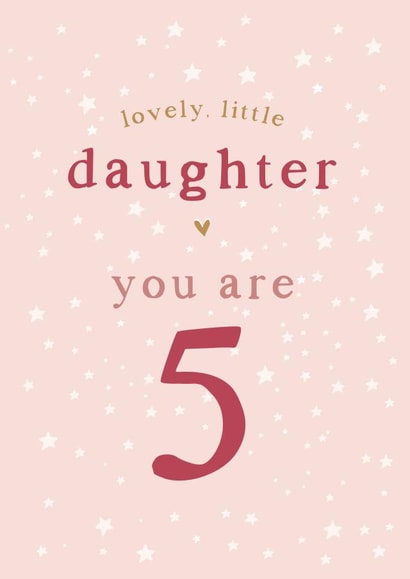 Daughter 5th Birthday card created by Too Wordy