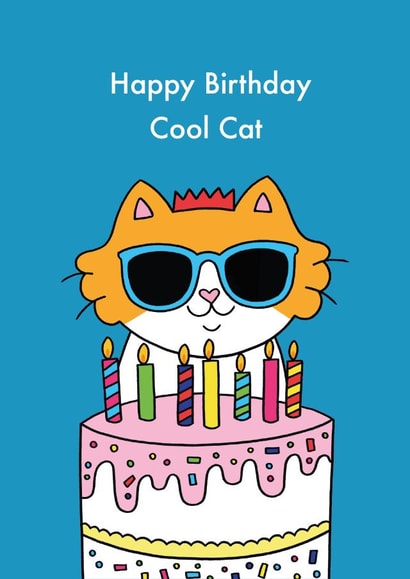 Happy birthday cool cat card created by Emelia Brooks