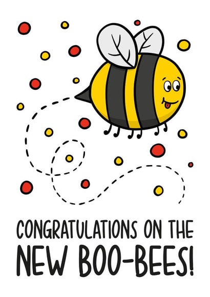 Congratulations New Boobs Bee Pun Card created by TeePee Creations