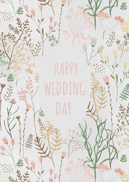 Pretty Foliage Engagement Card - Happy Wedding Day created by Kamilya Panina
