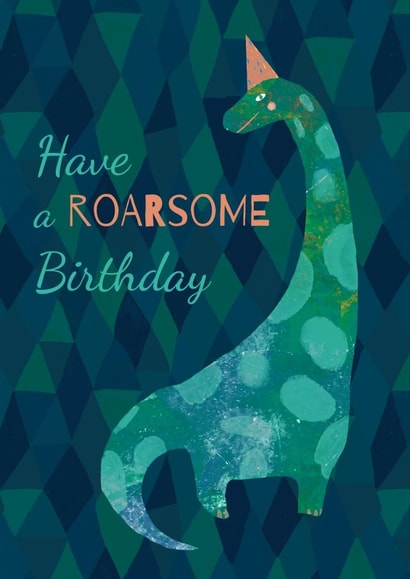 dinosaur birthday card created by Kamilya Panina