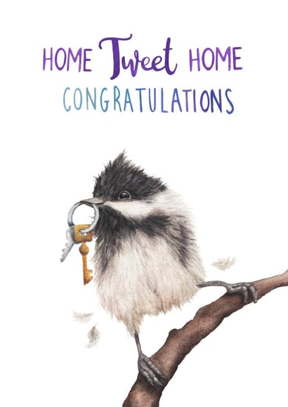 Cute Bird Pun New Home Card - Home Tweet Home - Congratulations created by Citrus Bunn