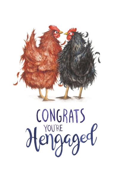 Hengaged! - Congratulations hen engagemnt card created by Citrus Bunn