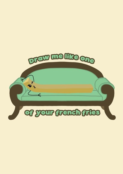 French fries titanic food pun card created by Sunshine Lane