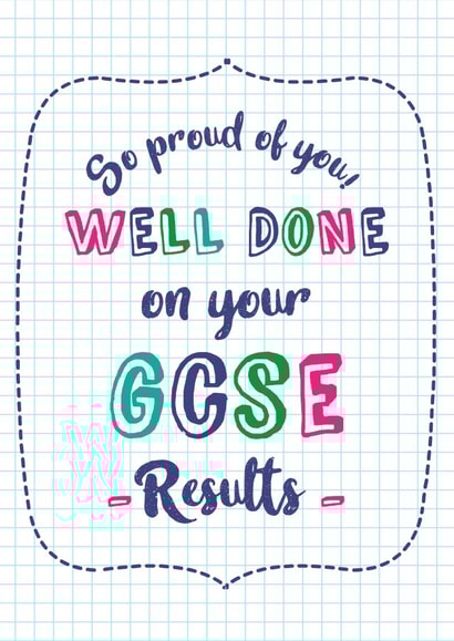 Well done GCSE exam result card created by Hello Fridays Studio
