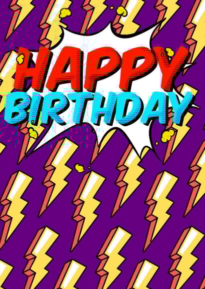 Happy Birthday Lightning Pop-Art created by Impossible Fox Designs