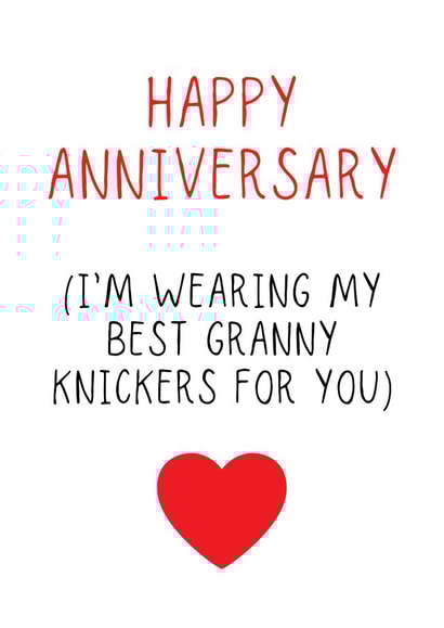 Granny knickers, Anniversary Card created by Jazzie Designs