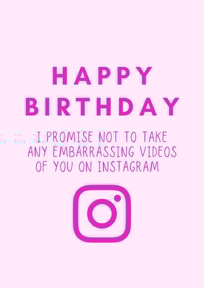 Instagram birthday card promise created by Jazzie Designs