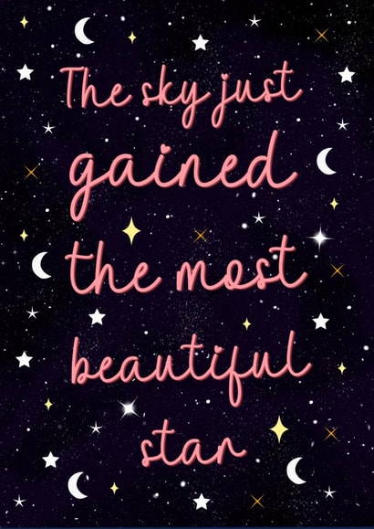 Sky has gained a star loss sympathy card created by The Girl Next Draw Cards