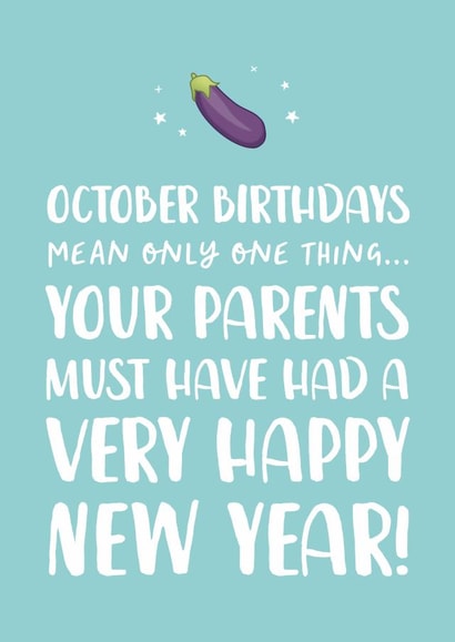 Funny October Birthday Card 1001 created by The Cake Thief