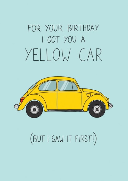 Yellow Car Birthday Card created by Becky Wood