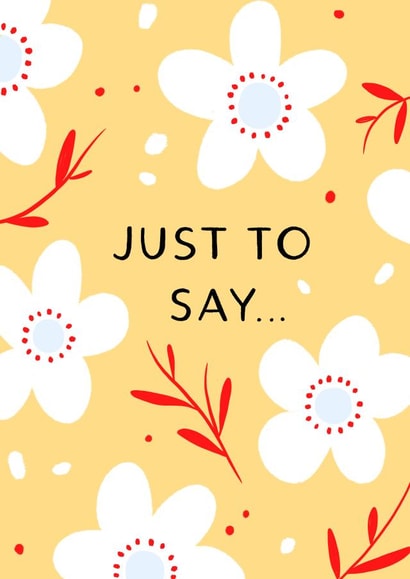 Just to say card created by Leah Alefounder Illustrations