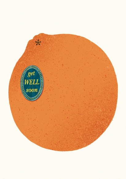 Cute Orange Fruit Sticker Card - beautiful and elegant - Get Well Soon created by Yan Yu Lee