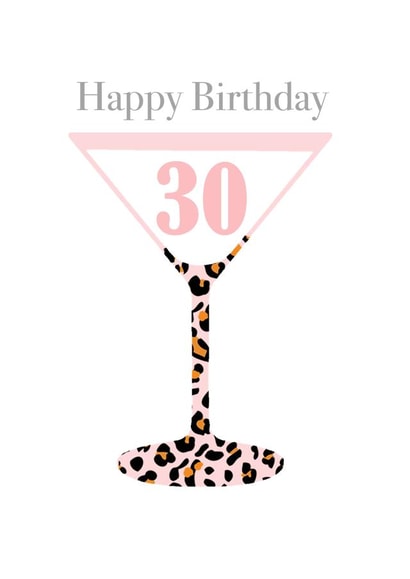 Happy 30th Martini Greeting Card created by Buttongirl Designs