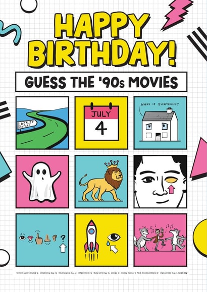 Happy Birthday! Guess the '90s movies! 1001 created by Daniel Benney