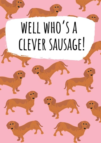 Clever Sausage - New Job / Exams Card created by @Laura Lonsdale Designs