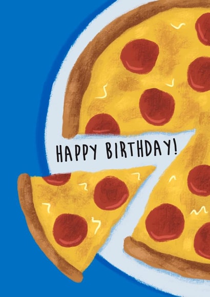 Happy Birthday Pizza 1001 created by Sophie Kent Illustration