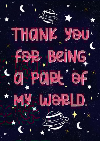 Thank you galaxy gratitude card created by The Girl Next Draw Cards