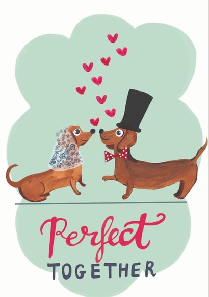 Mr and Mrs wedding day card created by Sally Darby Illustration