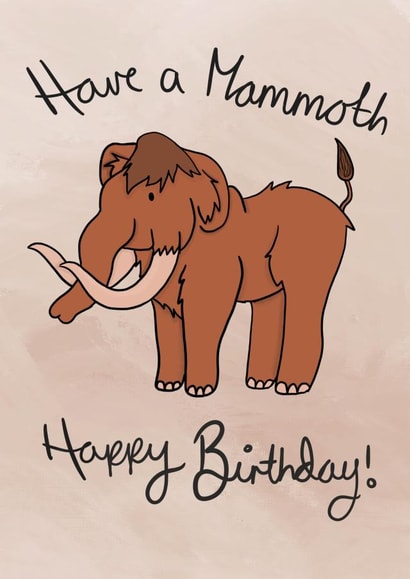 A mammoth happy birthday  created by Acorn Illustrations 