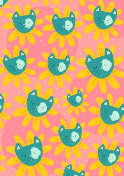 Arty Card - Cheerful Cat Daisies created by Olga Kondyleva