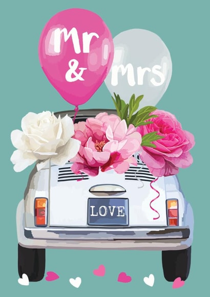 Decorated Mr & Mrs Wedding Car created by Sarah Kelleher