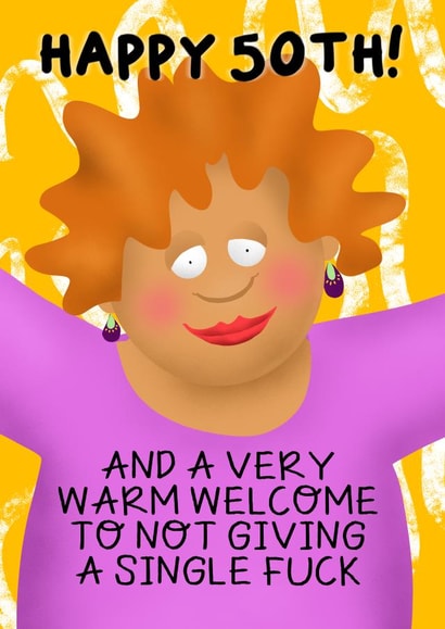 Naughty 50TH birthday card created by Rosie Johnson Illustrates