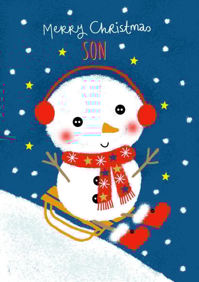 Sledging Snowman created by Lindsay loves to draw