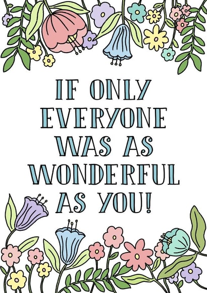 Floral card, just because, friendship bestie, flowers, for her, appreciation created by By Emma Dearling