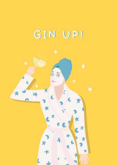 Gin Up! - Gin Lover Card - Motivational Card for Her - Chin Up Sympathy Crd created by Stilus
