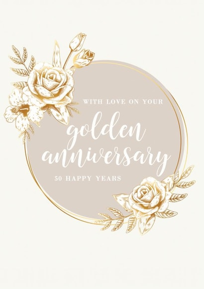 Classic Golden Anniversary Card - 50 Years - With Love On Your Golden Anniversary created by Creationery