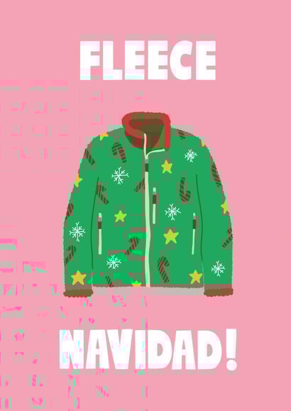 Fleece Navidad - Fleece - Feliz Navidad - Pun - Funny - Trendy - Fun - Candy Canes - Christmas Card created by Lucy Maggie Designs