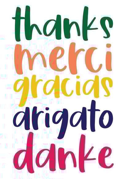 Multi Language Thank You Card created by Russet and Gray