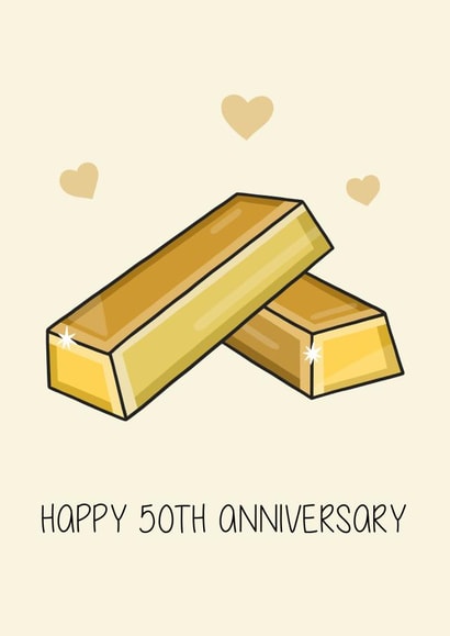 Cute Golden Anniversary Card - 50 Years - Happy 50th Anniversary created by Creaternet