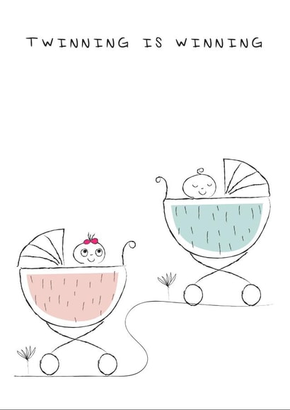 Boy and girl twins card. created by Eli&Mama